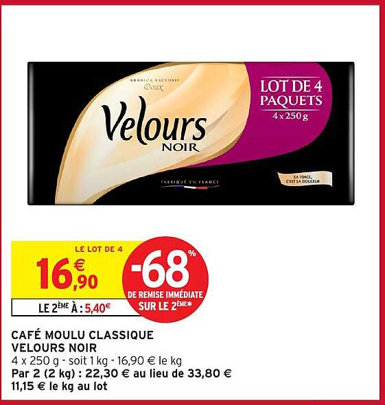 CAFÉ MOULU CLASSIQUE VELOURS NOIR