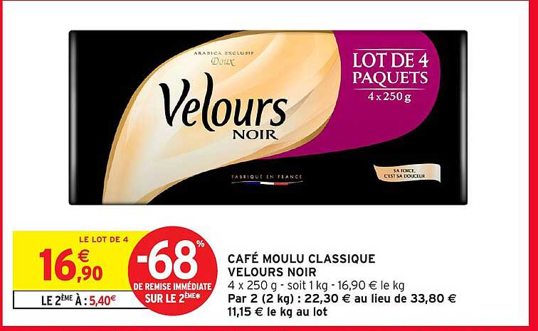 CAFÉ MOULU CLASSIQUE VELOURS NOIR