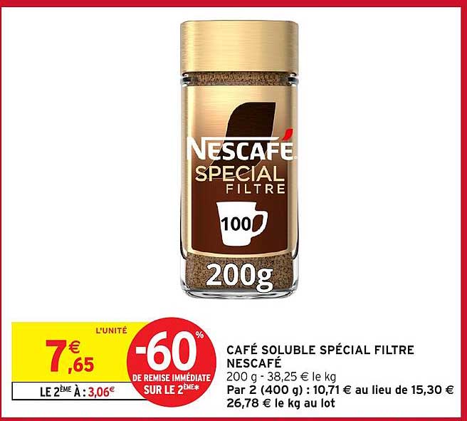 CAFÉ SOLUBLE SPÉCIAL FILTRE NESCAFÉ