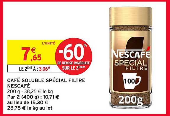CAFÉ SOLUBLE SPÉCIAL FILTRE NESCAFÉ