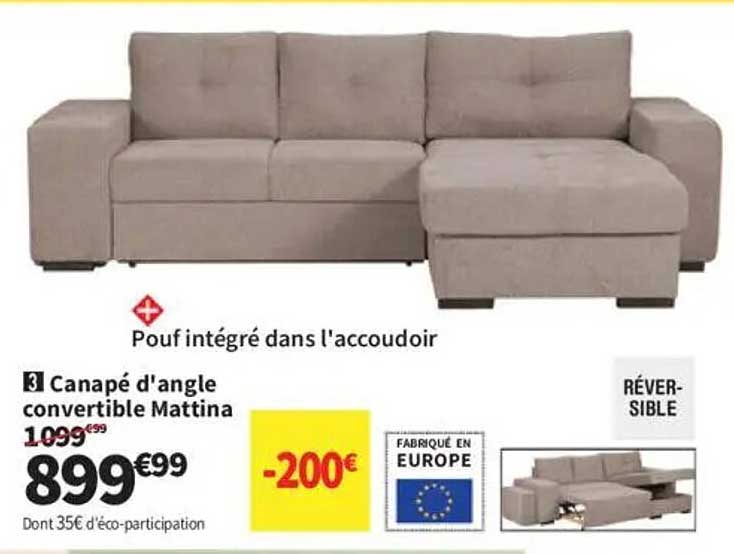 Canapé d'angle convertible Mattina