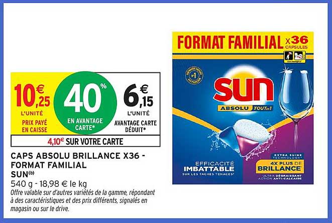 CAPS ABSOLU BRILLANCE X36 - FORMAT FAMILIAL SUN