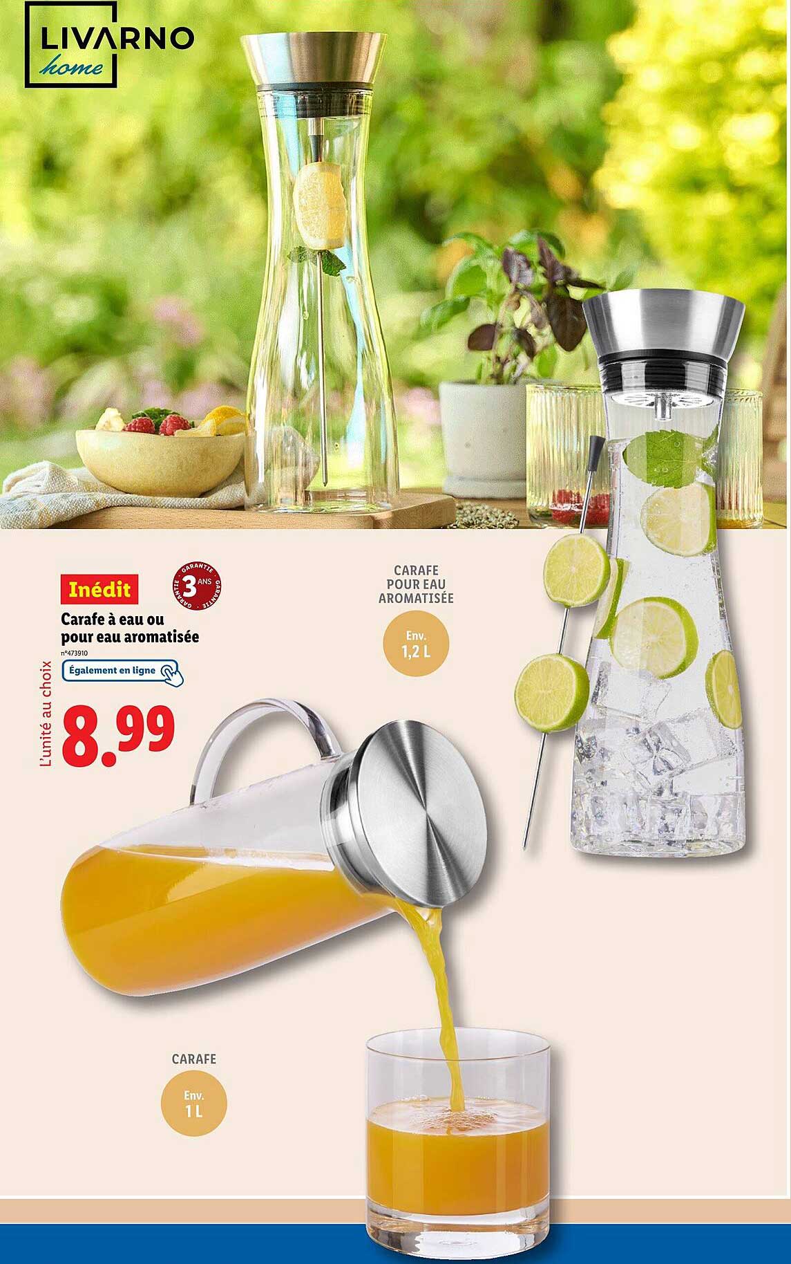 Carafe à eau ou pour eau aromatisée