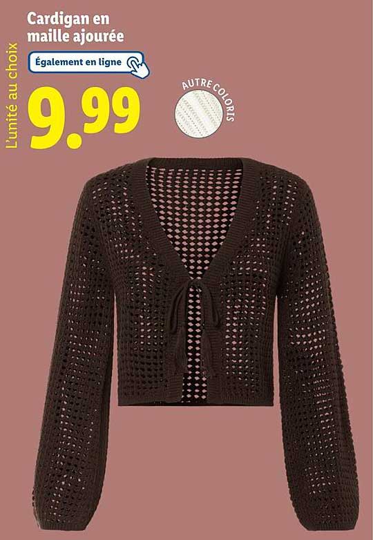 Cardigan en maille ajourée