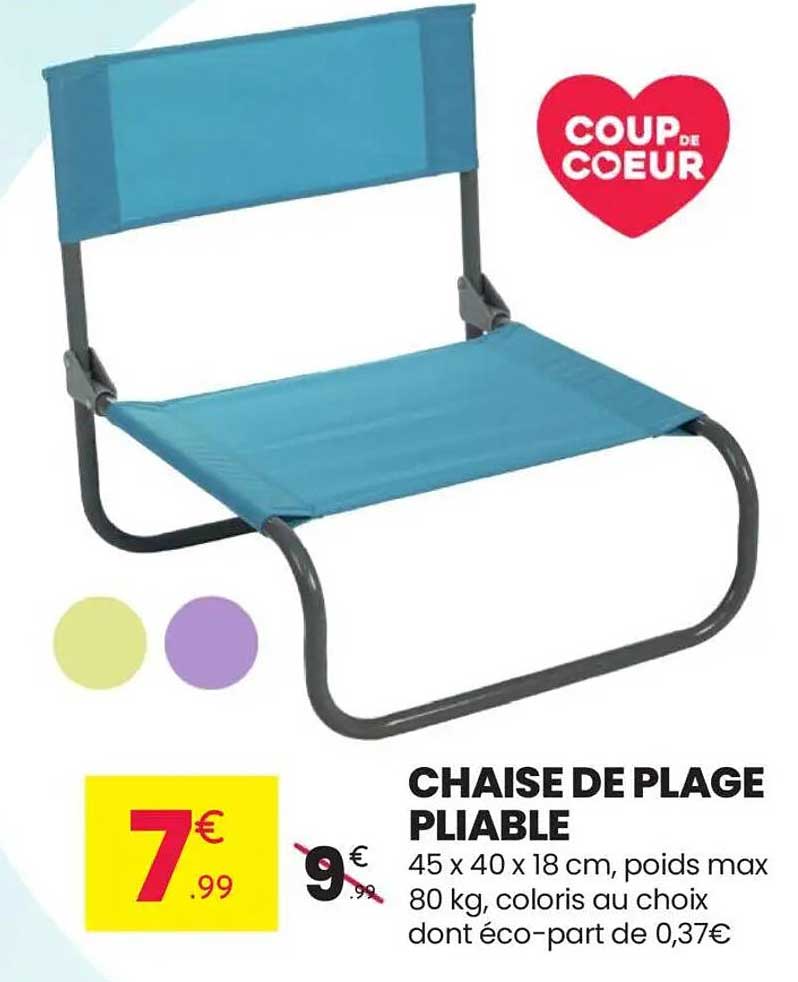 CHAISE DE PLAGE PLIABLE