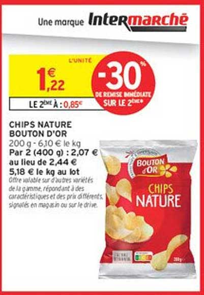 CHIPS NATURE BOUTON D'OR