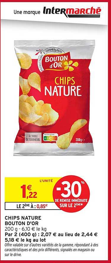 CHIPS NATURE BOUTON D'OR