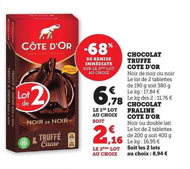 CHOCOLAT TRUFFE COTE D'OR