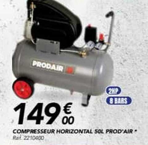COMPRESSEUR HORIZONTAL 50L PROD'AIR