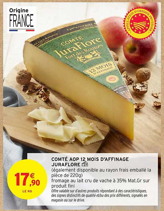 COMTÉ AOP 12 MOIS D'AFFINAGE JURAFLORE
