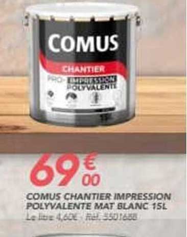 COMUS CHANTIER IMPRESSION POLYVALENTE MAT BLANC 15L