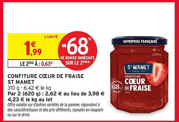 CONFITURE CŒUR DE FRAISE ST MAMET