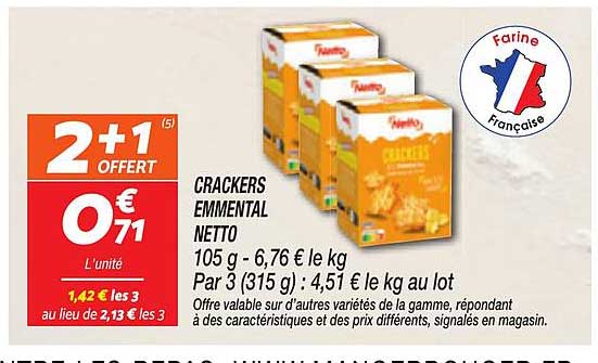 CRACKERS EMMENTAL NETTO