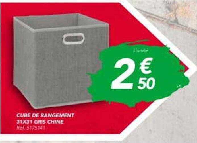 CUBE DE RANGEMENT 31X31 GRIS CHINE