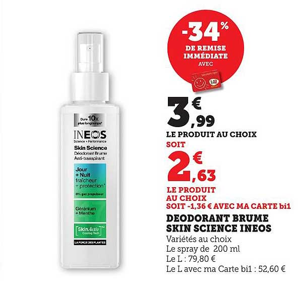 DEODORANT BRUME SKIN SCIENCE INEOS