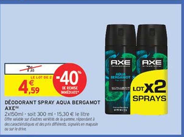 DÉODORANT SPRAY AQUA BERGAMOT AXE®
