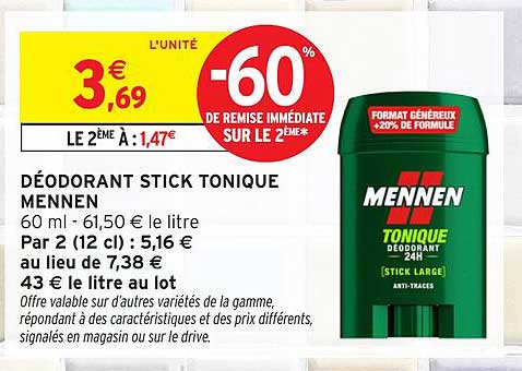 DÉODORANT STICK TONIQUE MENNEN