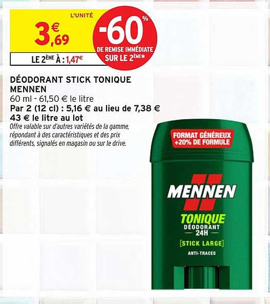 DÉODORANT STICK TONIQUE MENNEN