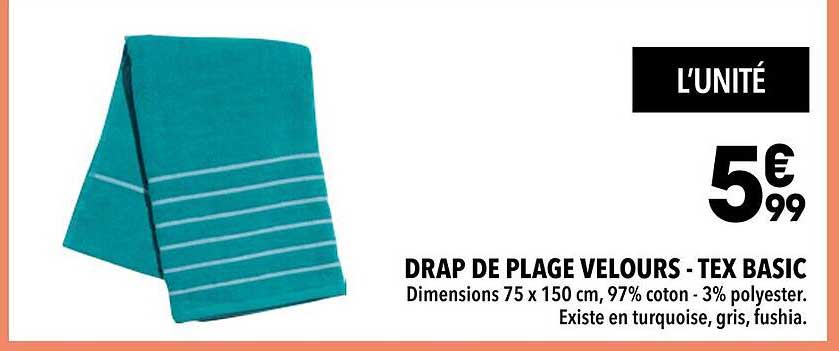 DRAP DE PLAGE VELOURS - TEX BASIC
