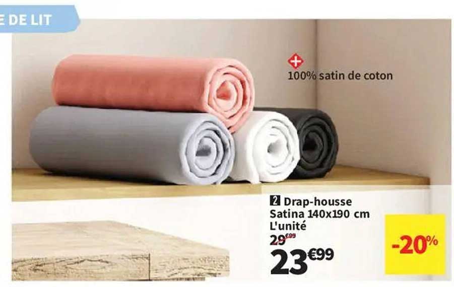 Drap-housse Satina 140x190 cm L'unité