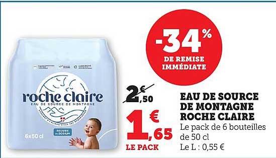 EAU DE SOURCE DE MONTAGNE ROCHE CLAIRE