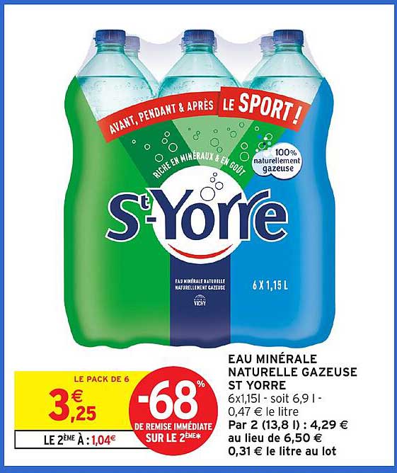 EAU MINÉRALE NATURELLE GAZEUSE ST YORRE