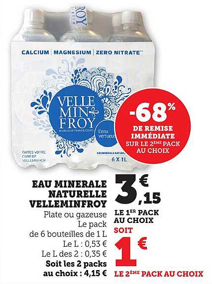 EAU MINERALE NATURELLE VELLEMINFROY