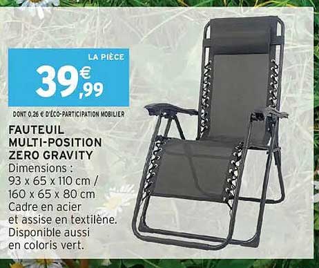 FAUTEUIL MULTI-POSITION ZERO GRAVITY