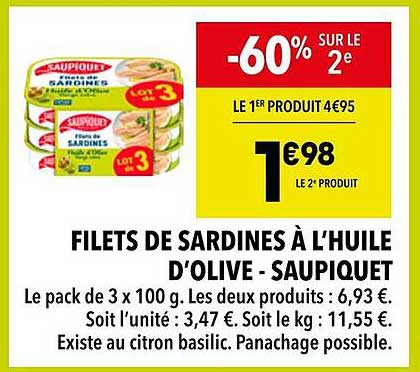 FILETS DE SARDINES À L’HUILE D’OLIVE - SAUPIQUET
