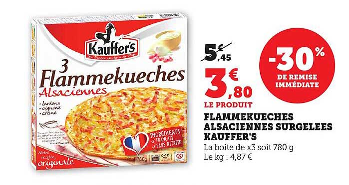 Flammekueches Alsaciennes Surgelées Kauffer's