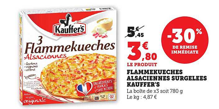 Flammekueches Alsaciennes Surgelées Kauffer's