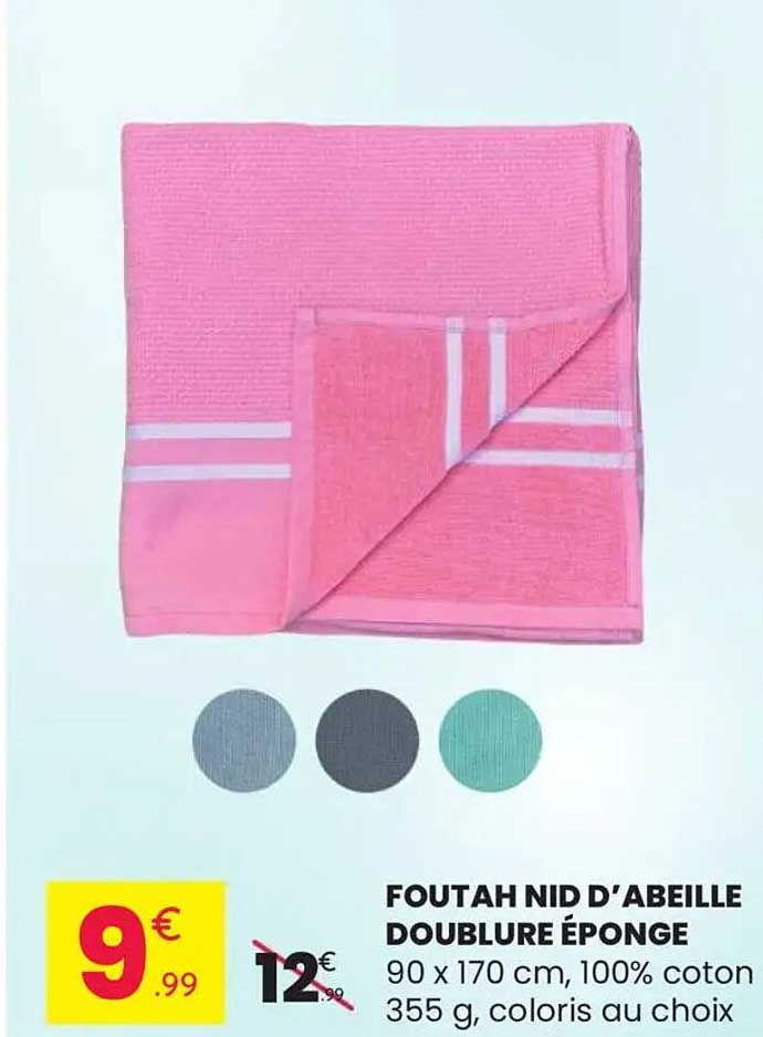 FOUTAH NID D’ABEILLE DOUBLURE ÉPONGE