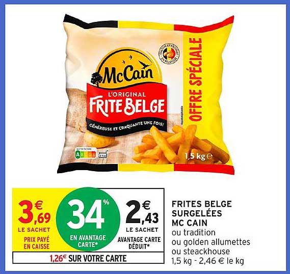 FRITES BELGES SURGELÉES MC CAIN