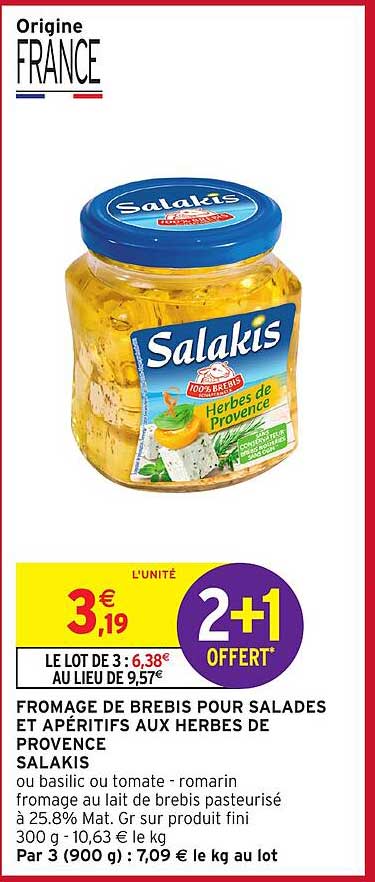 FROMAGE DE BREBIS POUR SALADES ET APÉRITIFS AUX HERBES DE PROVENCE SALAKIS