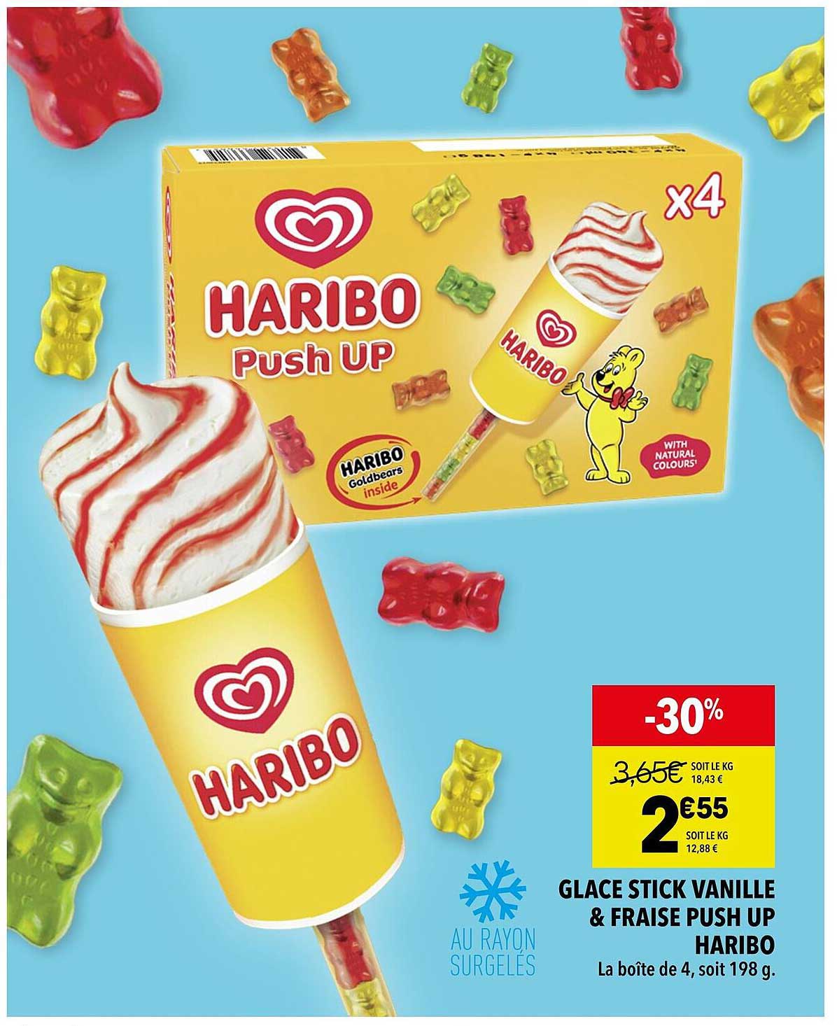 GLACE STICK VANILLE & FRAISE PUSH UP HARIBO