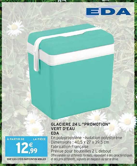 GLACIERE 24 L "PROMOTION" VERT D'EAU