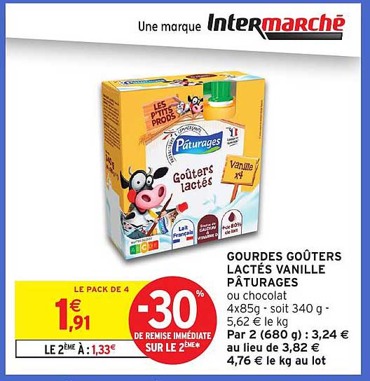 GOURDES GOÛTERS LACTÉS VANILLE PÂTURAGES