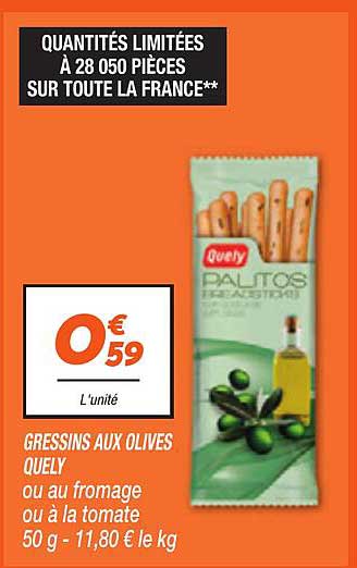 Gressins aux olives Quely