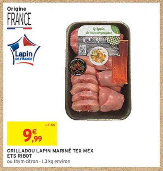 GRILLADOU LAPIN MARINÉ TEX MEX ETS RIBOT