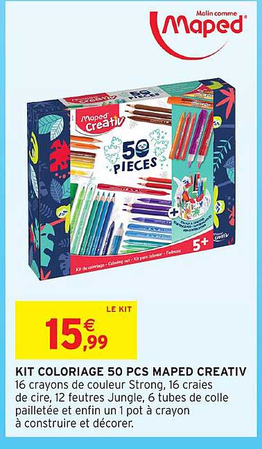 KIT COLORIAGE 50 PCS MAPED CREATIV