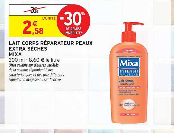 LAIT CORPS RÉPARATEUR PEAUX EXTRA SÈCHES MIXA