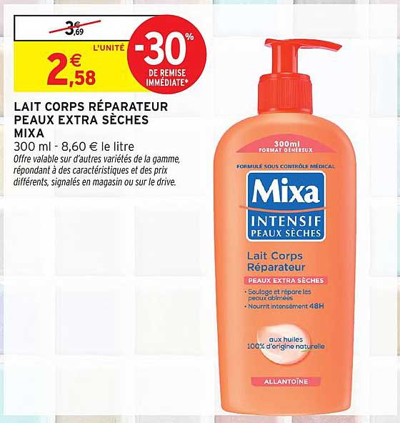 LAIT CORPS RÉPARATEUR PEAUX EXTRA SÈCHES MIXA