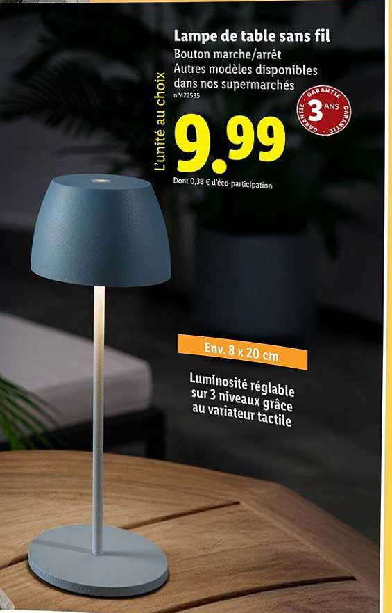 Lampe de table sans fil