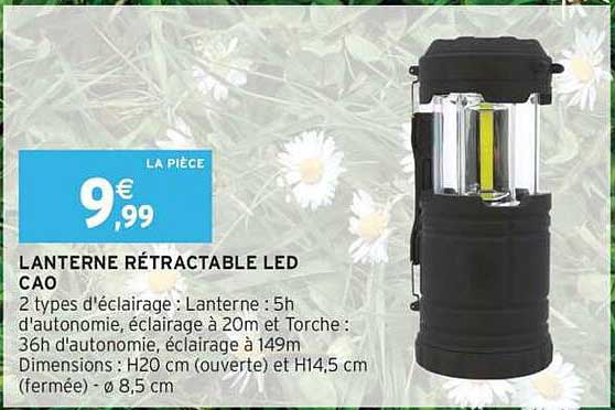 LANTERNE RÉTRACTABLE LED CAO