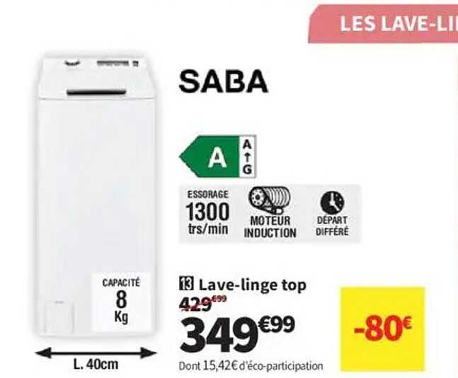 Lave-linge top SABA