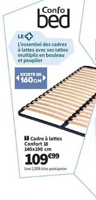 LE + L'essentiel des cadres à lattes avec ses lattes multiples en bouleau et peuplier