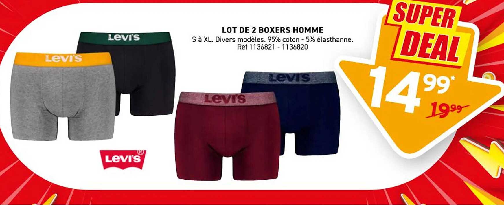 LOT DE 2 BOXERS HOMME