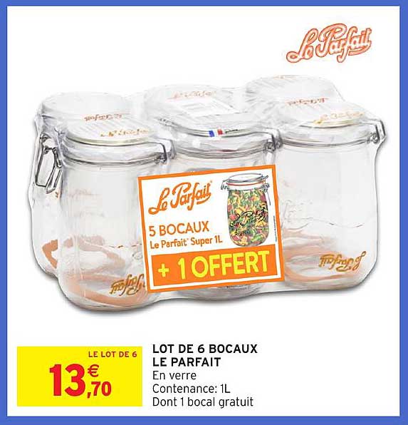 LOT DE 6 BOCAUX LE PARFAIT