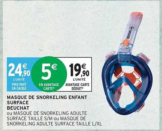 MASQUE DE SNORKELING ENFANT SURFACE BEUCHAT