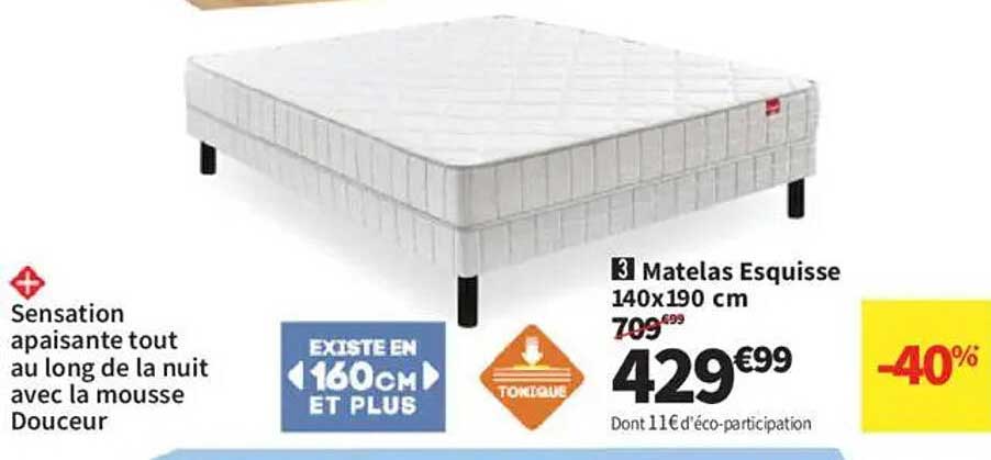 Matelas Esquisse 140x190 cm